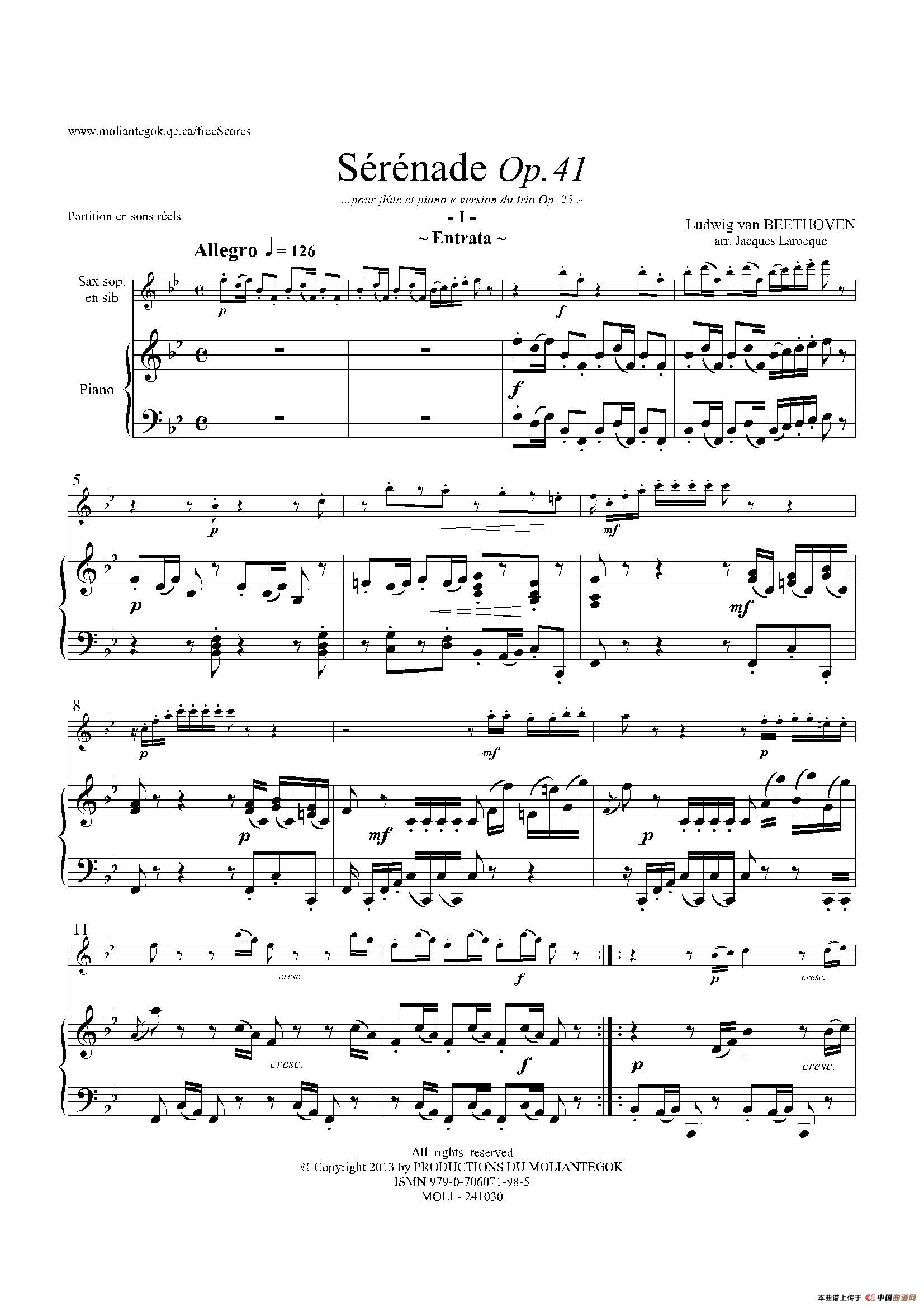 午夜福利专区在线视频 小夜曲 Op.41（高音萨克斯+钢琴伴奏）