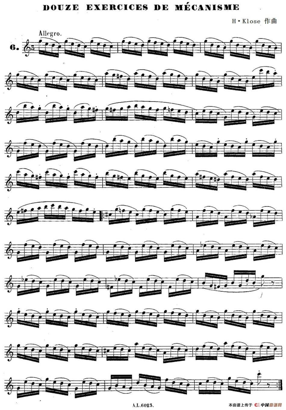 H·Klose练习曲（douze exercices de mecanisme—6）