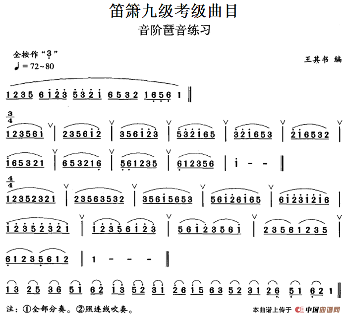五十路の完熟豊満无码 笛箫九级考级曲目：音阶琶音练习
