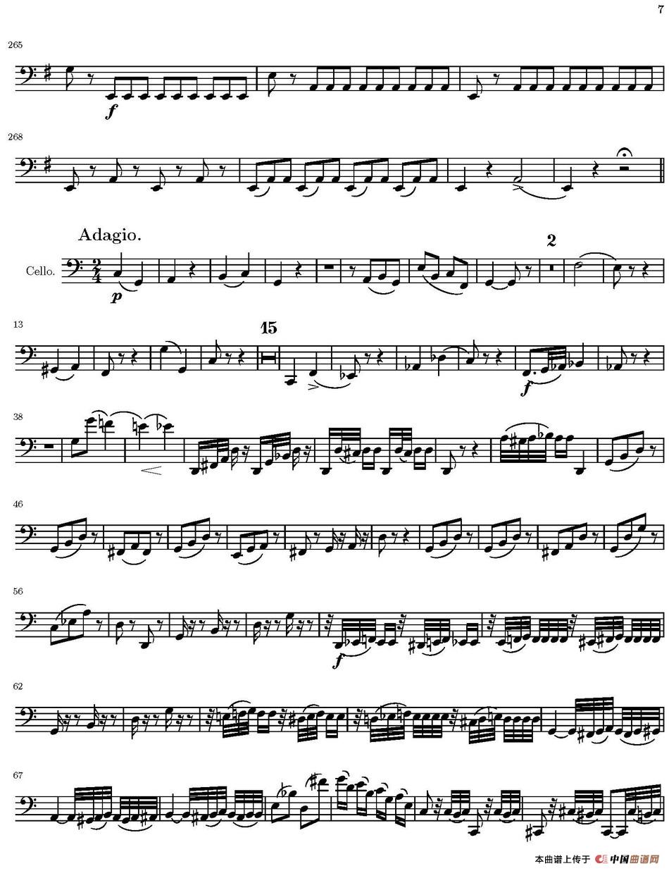 String Quartet nr.18 in E minor（E小调弦乐四重奏）（大提琴分谱）