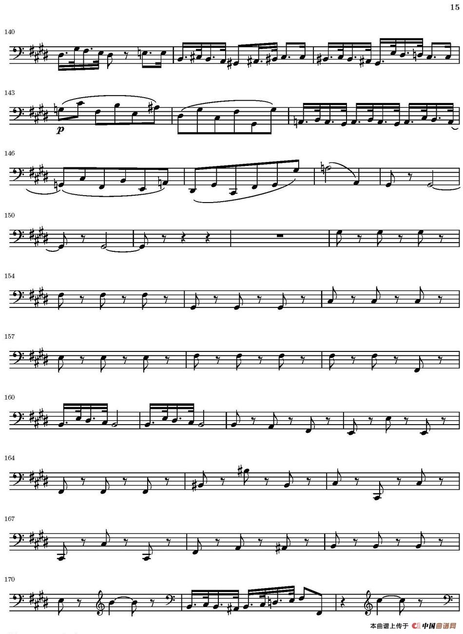 String Quartet nr.18 in E minor（E小调弦乐四重奏）（大提琴分谱）