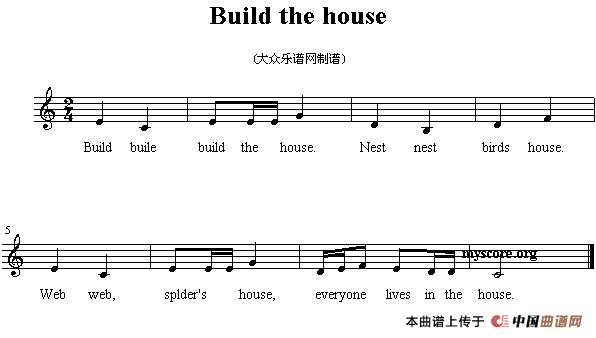 午夜男女自慰在线观看 Build the house（英文儿歌、五线谱）
